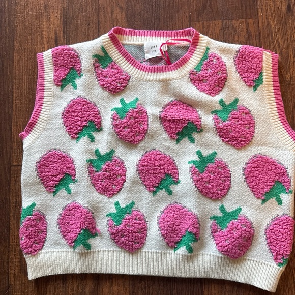 Knit whimsey vest with strawberry’s very cute for over lapping - Picture 4 of 4